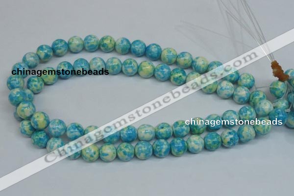 CRF104 15.5 inches 12mm round dyed rain flower stone beads wholesale