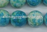 CRF108 15.5 inches 20mm round dyed rain flower stone beads wholesale