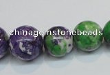 CRF11 15.5 inches multi sizes round dyed rain flower stone beads