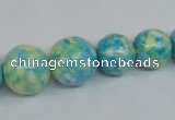 CRF112 15.5 inches 10mm - 20mm round dyed rain flower stone beads