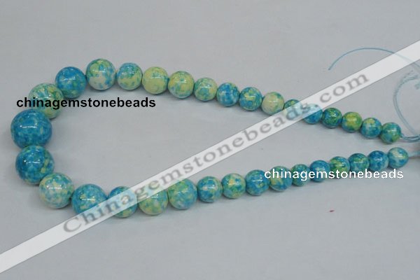 CRF112 15.5 inches 10mm - 20mm round dyed rain flower stone beads