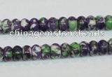 CRF12 15.5 inches 4*6mm rondelle dyed rain flower stone beads wholesale