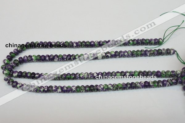 CRF12 15.5 inches 4*6mm rondelle dyed rain flower stone beads wholesale