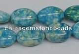 CRF126 15.5 inches 13*18mm oval dyed rain flower stone beads