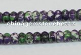 CRF14 15.5 inches 5*8mm rondelle dyed rain flower stone beads wholesale