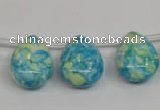 CRF148 Top-drilled 13*18mm flat teardrop dyed rain flower stone beads