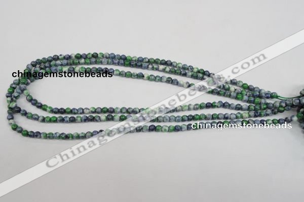 CRF150 15.5 inches 4mm round dyed rain flower stone beads wholesale