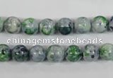 CRF151 15.5 inches 6mm round dyed rain flower stone beads wholesale