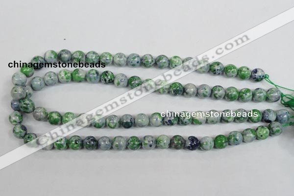 CRF152 15.5 inches 8mm round dyed rain flower stone beads wholesale