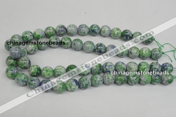 CRF154 15.5 inches 12mm round dyed rain flower stone beads wholesale