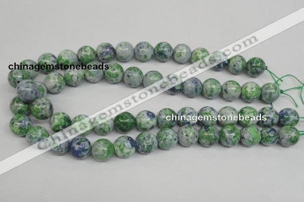 CRF155 15.5 inches 14mm round dyed rain flower stone beads wholesale