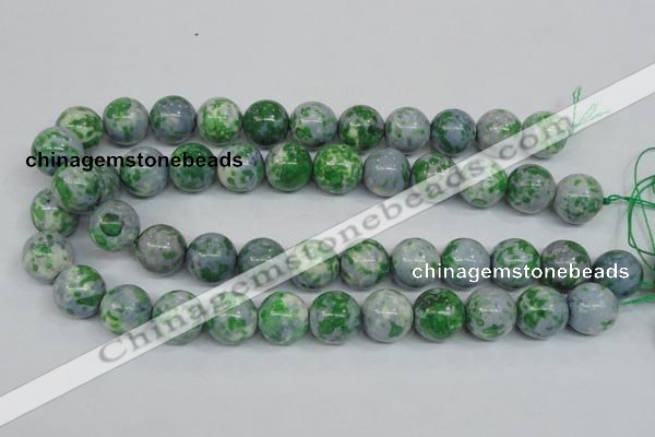 CRF156 15.5 inches 16mm round dyed rain flower stone beads wholesale