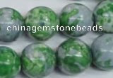 CRF157 15.5 inches 18mm round dyed rain flower stone beads wholesale