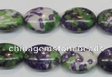 CRF18 15.5 inches 13*18mm oval dyed rain flower stone beads wholesale