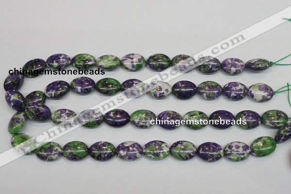 CRF18 15.5 inches 13*18mm oval dyed rain flower stone beads wholesale