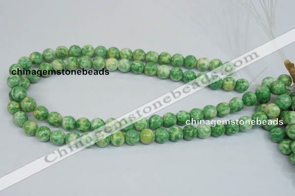 CRF183 15.5 inches 10mm round dyed rain flower stone beads wholesale