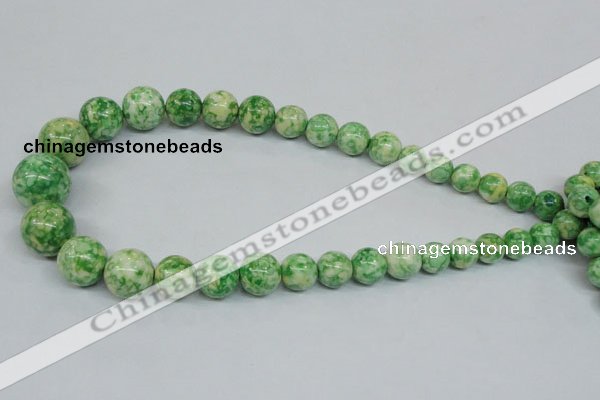 CRF192 15.5 inches 10mm - 20mm round dyed rain flower stone beads