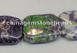 CRF20 15.5 inches 20*26mm rectangle dyed rain flower stone beads