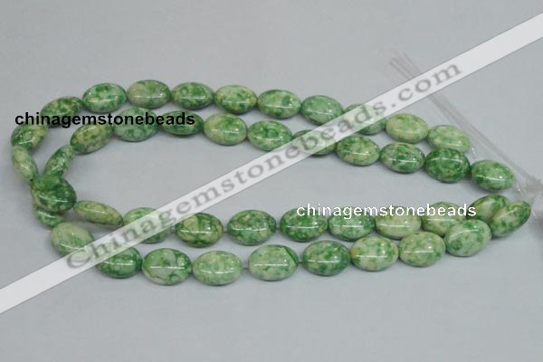 CRF206 15.5 inches 13*18mm oval dyed rain flower stone beads