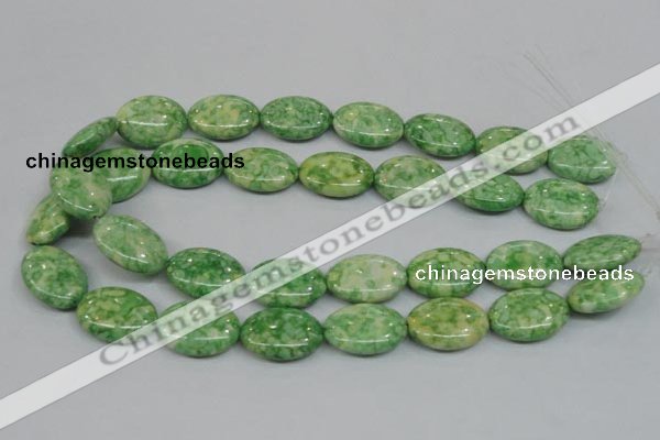 CRF208 15.5 inches 18*25mm oval dyed rain flower stone beads