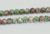 CRF21 15.5 inches 4mm round dyed rain flower stone beads wholesale
