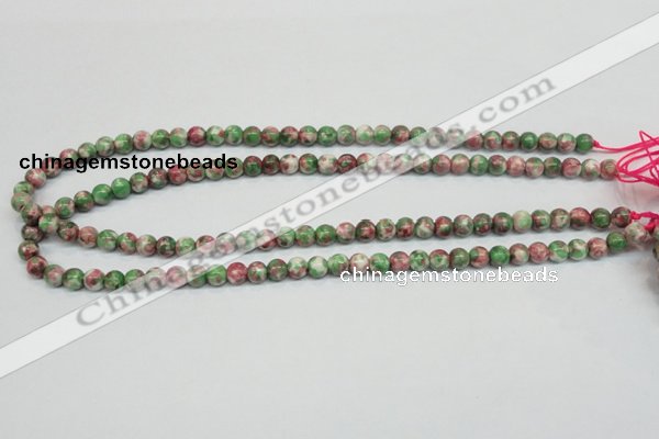 CRF21 15.5 inches 4mm round dyed rain flower stone beads wholesale