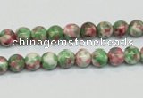CRF22 15.5 inches 6mm round dyed rain flower stone beads wholesale