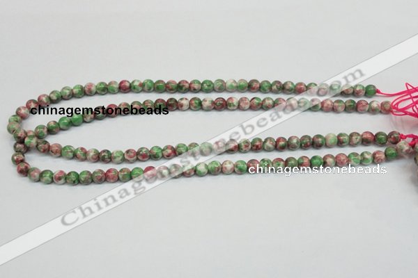 CRF22 15.5 inches 6mm round dyed rain flower stone beads wholesale