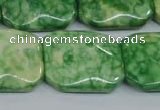 CRF225 15.5 inches 20*26mm rectangle dyed rain flower stone beads
