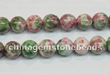 CRF23 15.5 inches 8mm round dyed rain flower stone beads wholesale