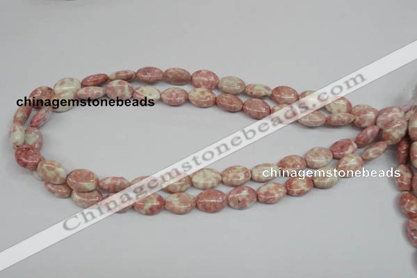 CRF263 15.5 inches 10*14mm oval dyed rain flower stone beads