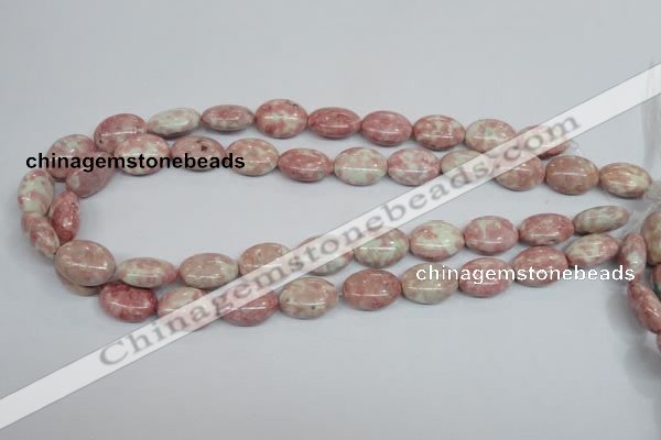 CRF265 15.5 inches 13*18mm oval dyed rain flower stone beads