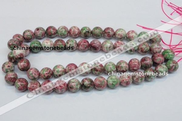 CRF27 15.5 inches 16mm round dyed rain flower stone beads wholesale