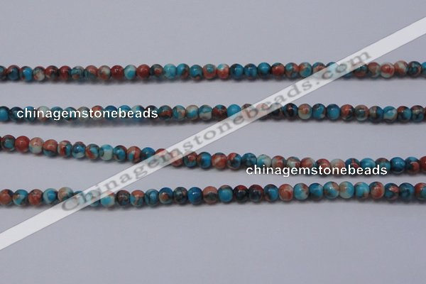 CRF270 15.5 inches 3mm round dyed rain flower stone beads