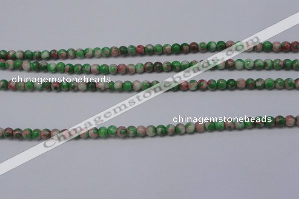 CRF271 15.5 inches 3mm round dyed rain flower stone beads