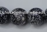 CRF288 15.5 inches 20mm round dyed rain flower stone beads