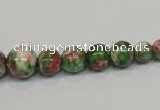 CRF30 15.5 inches multi sizes round dyed rain flower stone beads wholesale