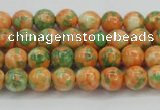 CRF307 15.5 inches 4mm round dyed rain flower stone beads wholesale