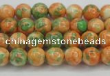 CRF308 15.5 inches 6mm round dyed rain flower stone beads wholesale