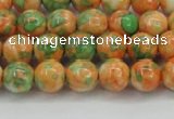 CRF309 15.5 inches 8mm round dyed rain flower stone beads wholesale