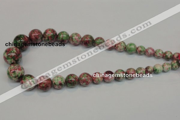 CRF31 15.5 inches multi sizes round dyed rain flower stone beads