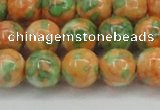 CRF312 15.5 inches 14mm round dyed rain flower stone beads wholesale