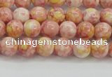 CRF314 15.5 inches 4mm round dyed rain flower stone beads wholesale