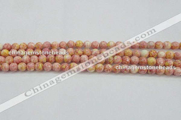 CRF315 15.5 inches 6mm round dyed rain flower stone beads wholesale