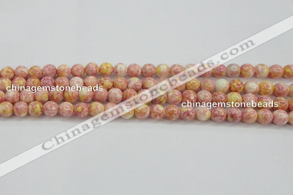 CRF316 15.5 inches 8mm round dyed rain flower stone beads wholesale