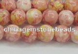 CRF317 15.5 inches 10mm round dyed rain flower stone beads wholesale