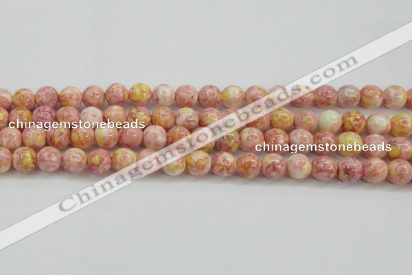 CRF318 15.5 inches 12mm round dyed rain flower stone beads wholesale