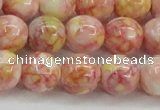 CRF319 15.5 inches 14mm round dyed rain flower stone beads wholesale