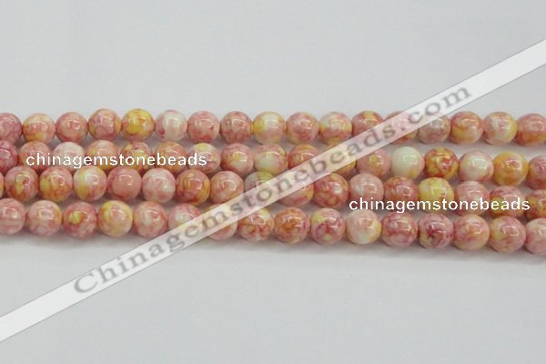 CRF319 15.5 inches 14mm round dyed rain flower stone beads wholesale