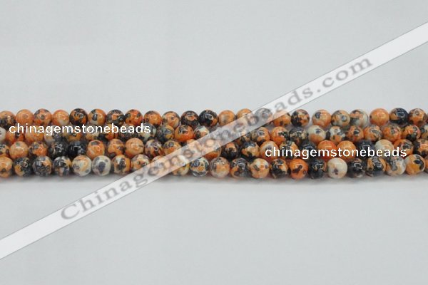 CRF322 15.5 inches 6mm round dyed rain flower stone beads wholesale